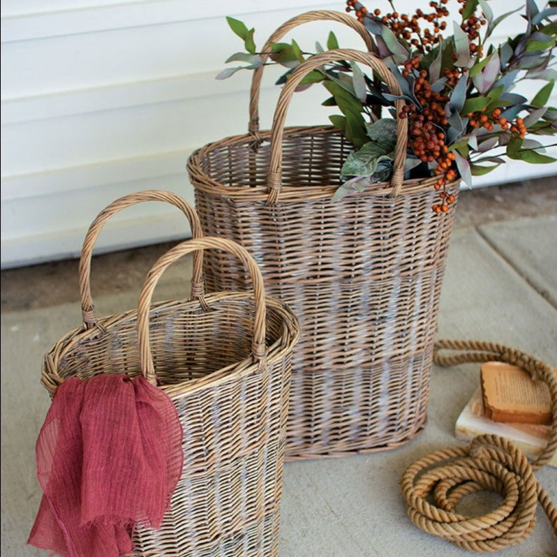 Tall Oval Wicker Baskets