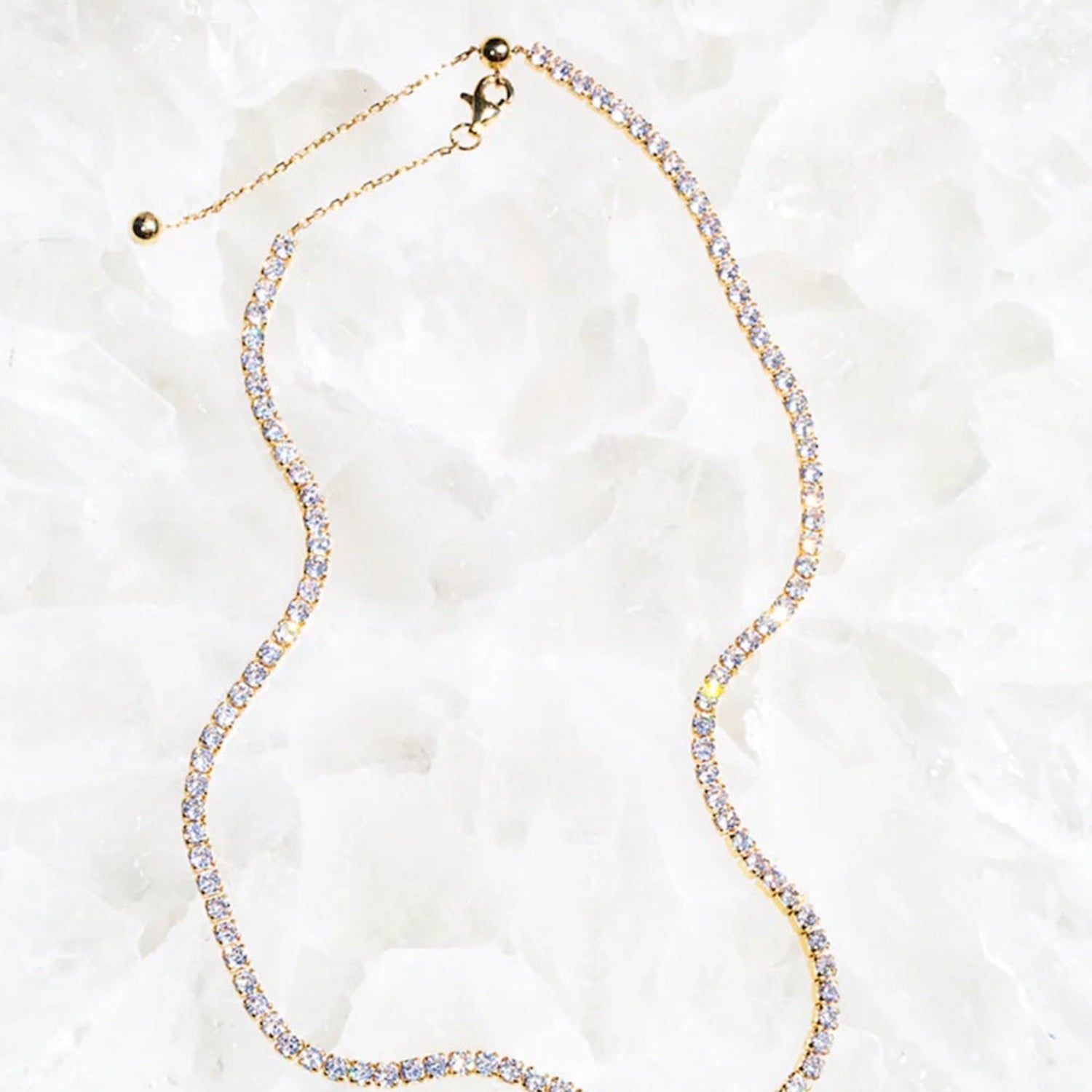 Tennis Necklace Gold