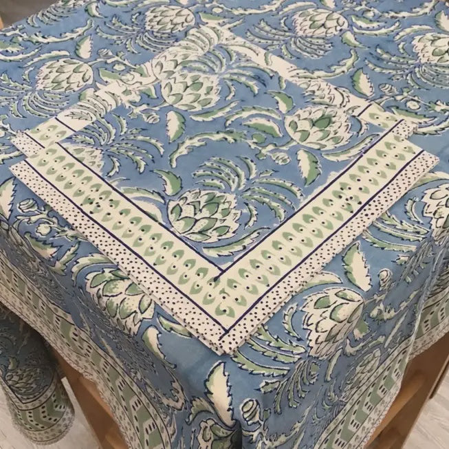 Thistle Blue Tablecloth