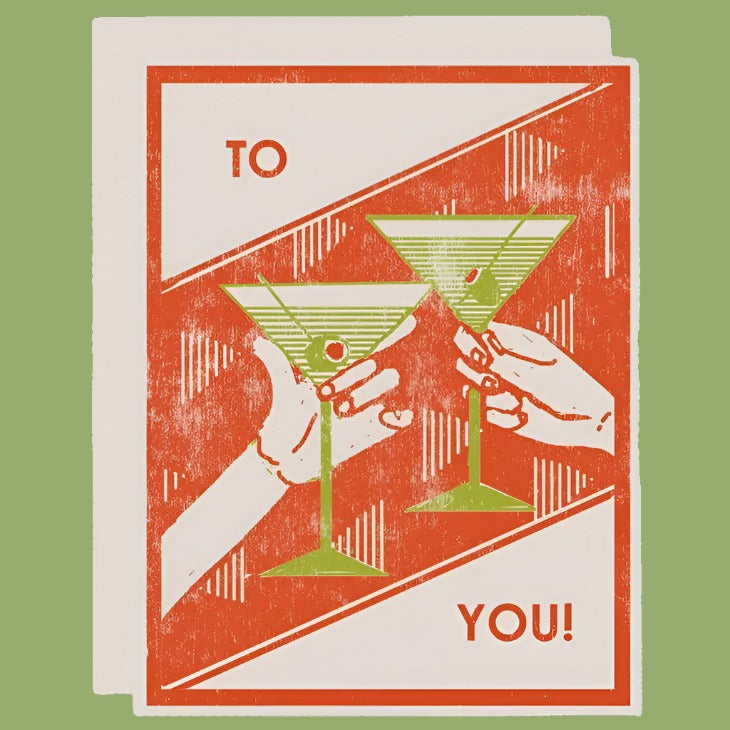 To You Martini Celebration Card