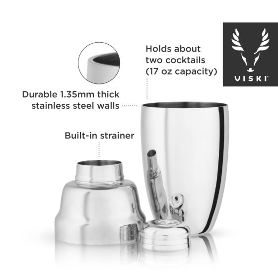 Viski Stainless Heavyweight Cocktail Shaker