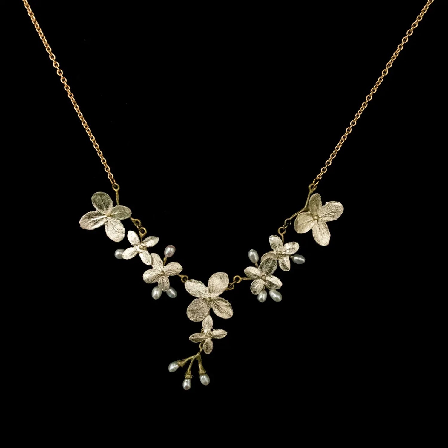 White Hydrangea 16" Necklace