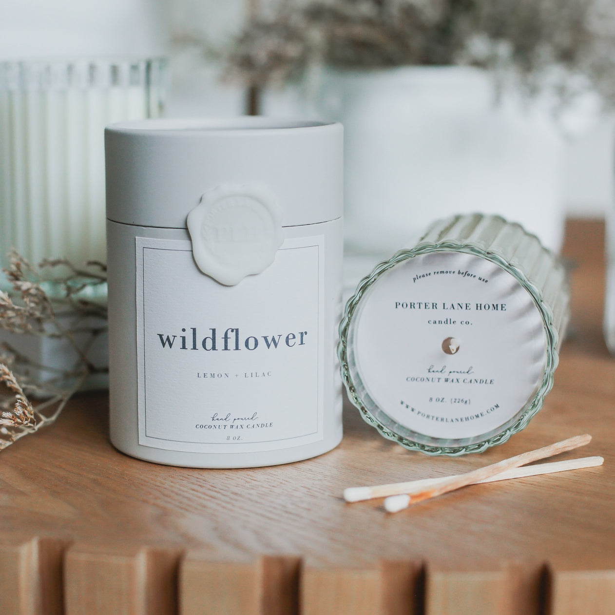 Wildflower Lemon + Lilac Fluted Candle