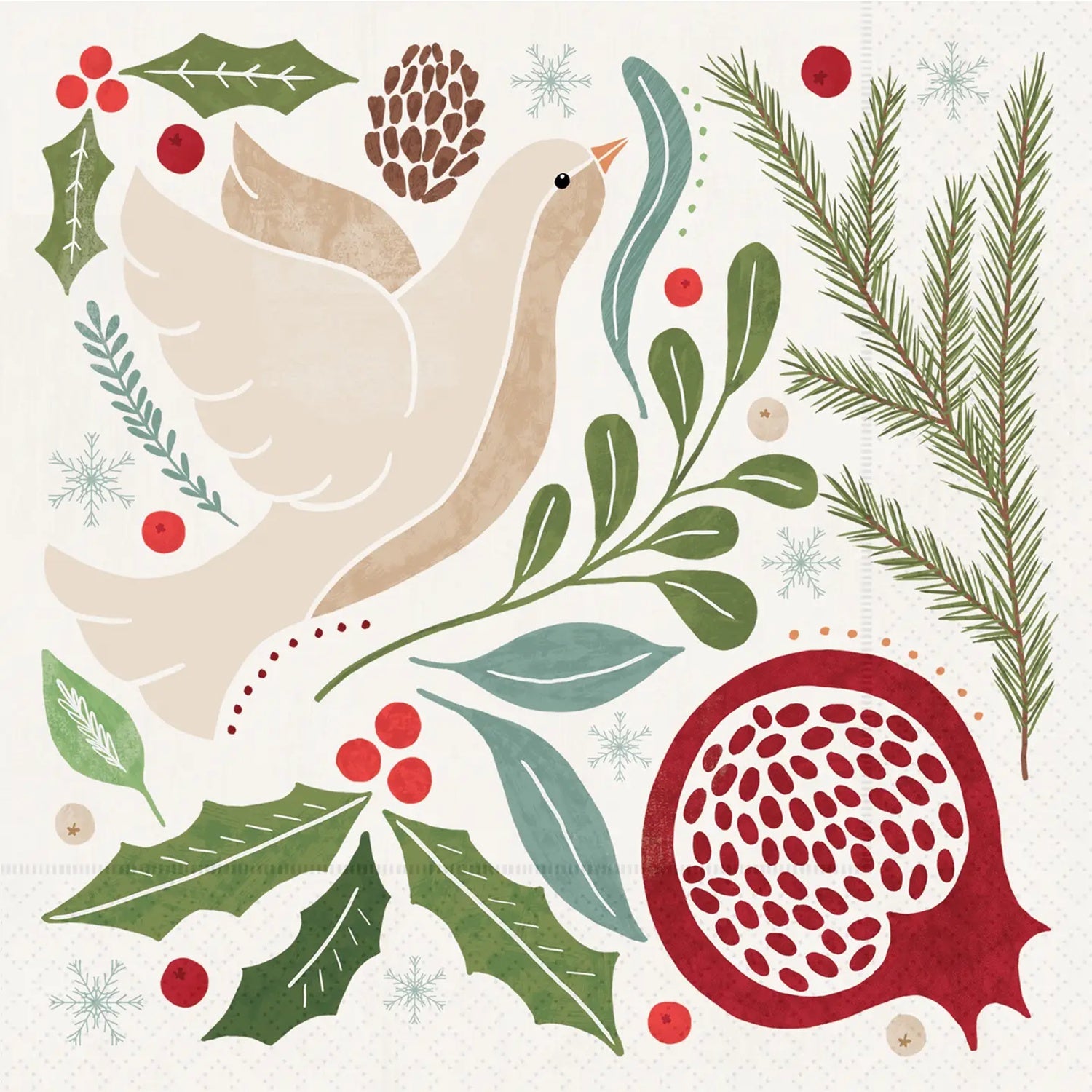 Winter Berry Dove Cocktail Napkins