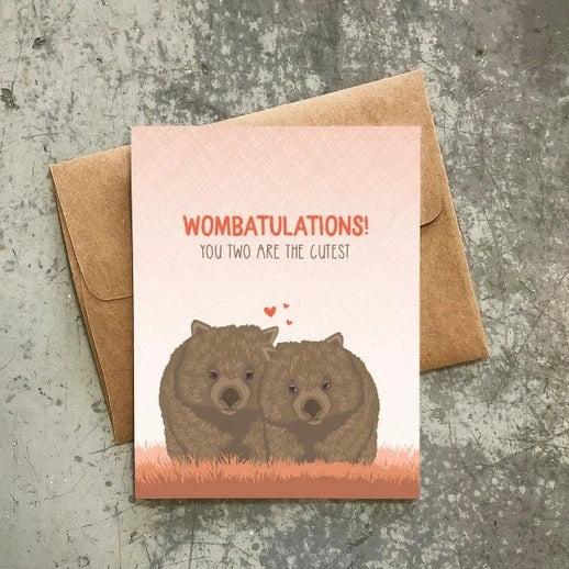 Wombatulations Wedding Card