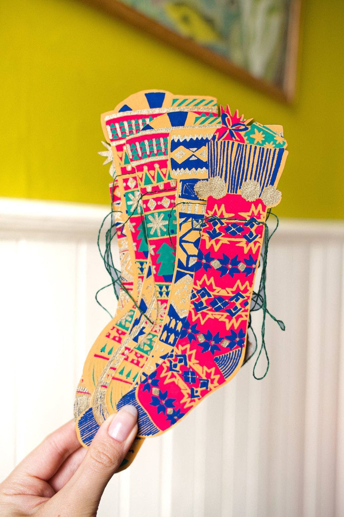 Festive Stocking Sewn Garland