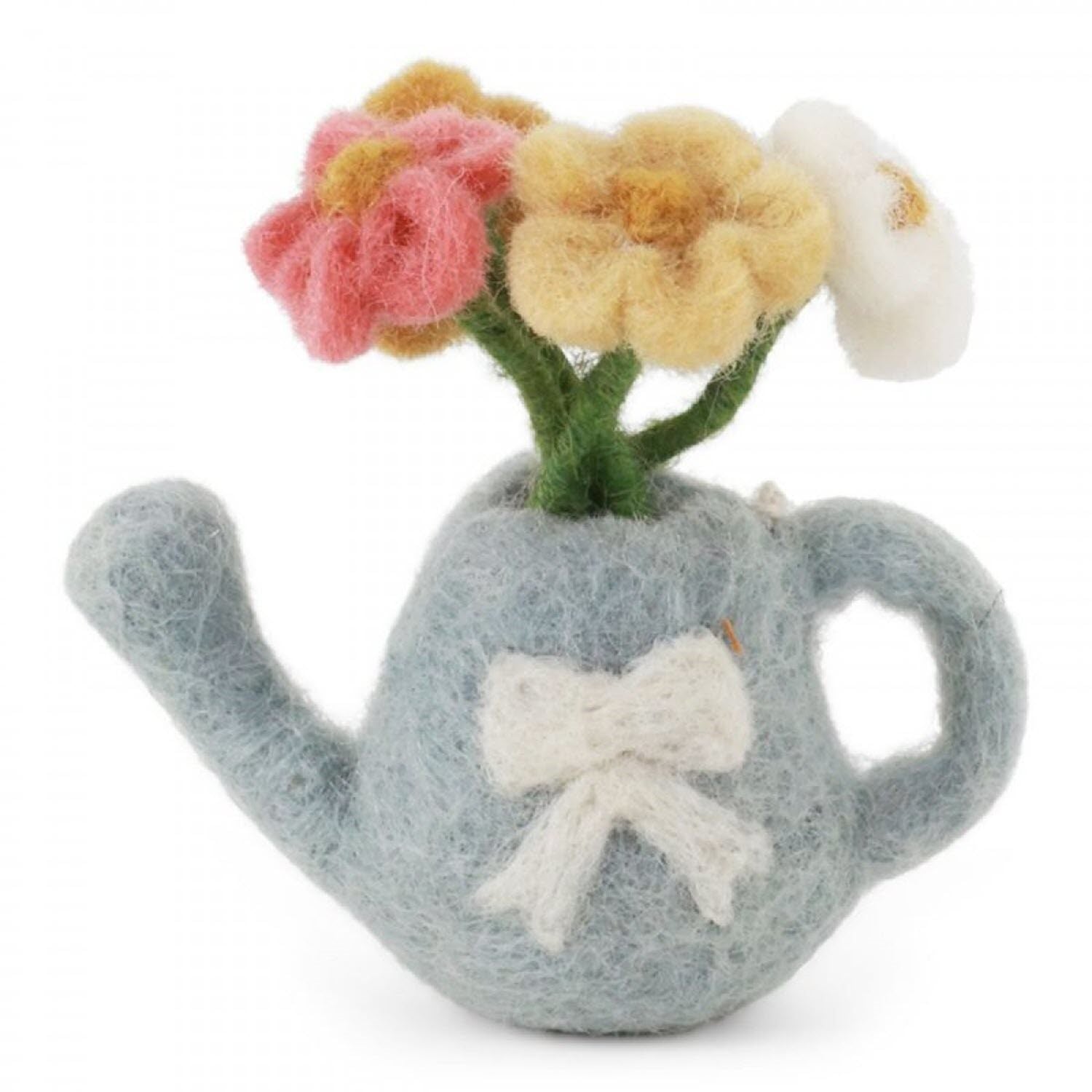 Light Blue Watering Can w/ Flowers