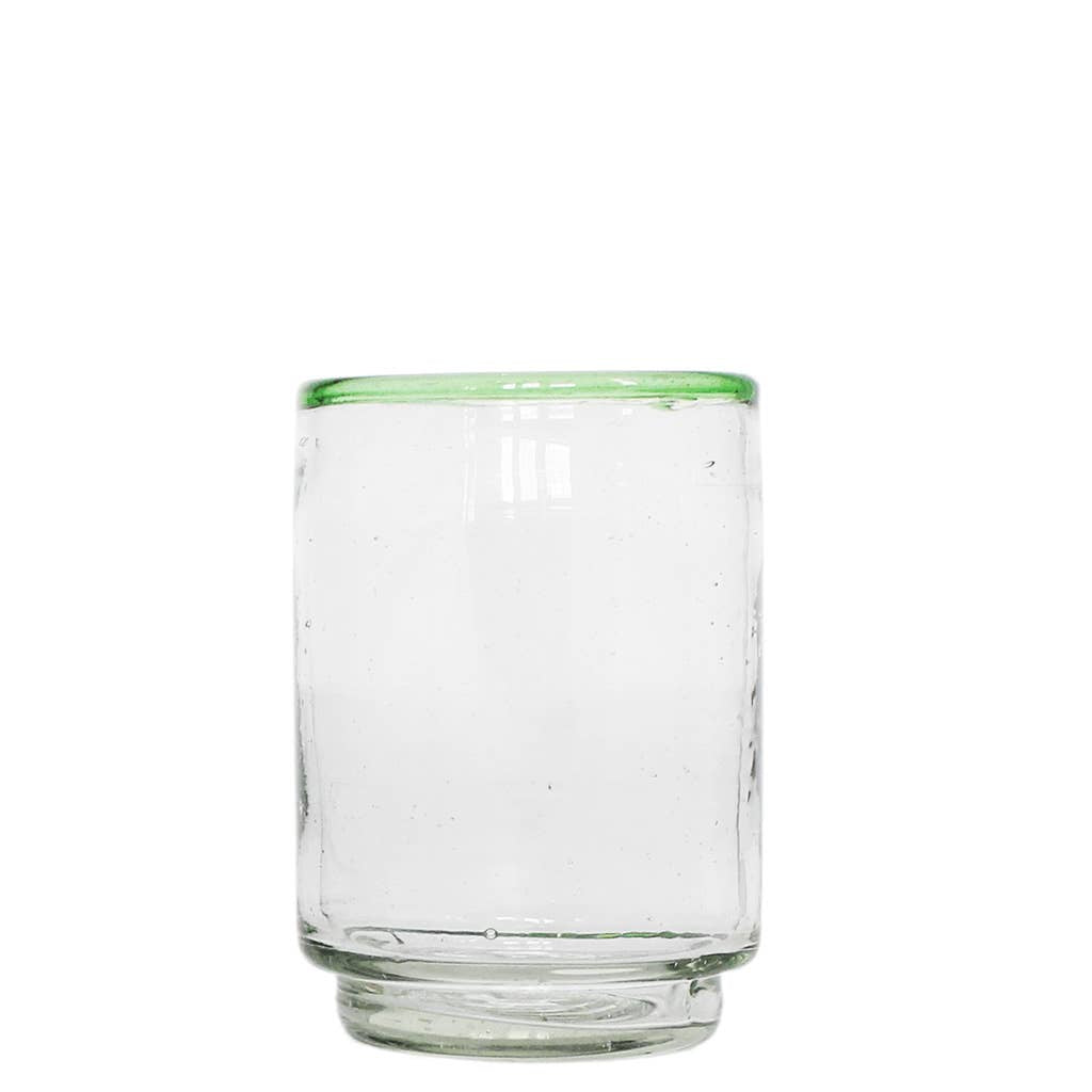 Green Rim Stacking Glass