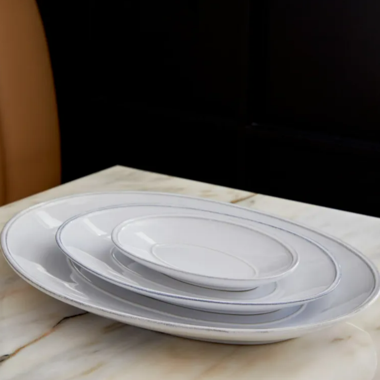 Friso White Lg Oval Platter