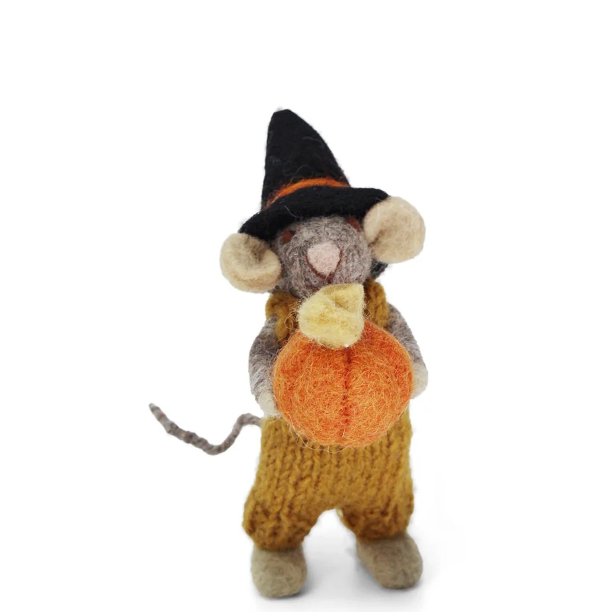 Small Grey Mouse with pumpkin and Ochre Pants