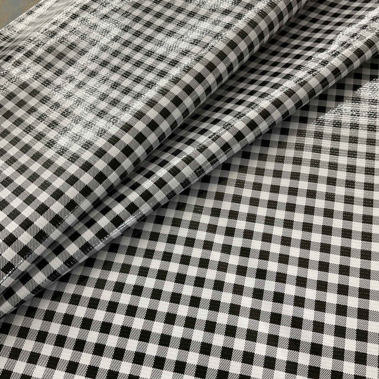 Black Gingham Oilcloth