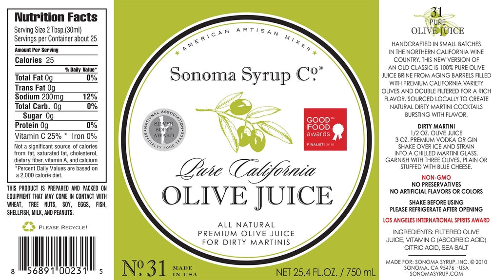 Pure Sonoma Olive Juice