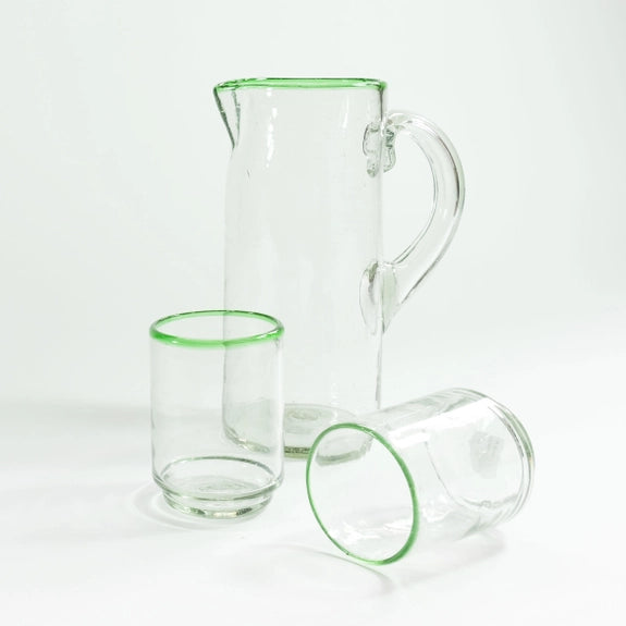 Green Rim Stacking Glass