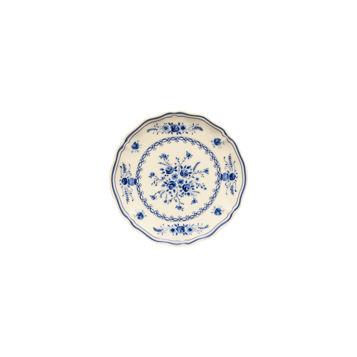 Vila Appetizer Plate Blue on Cream