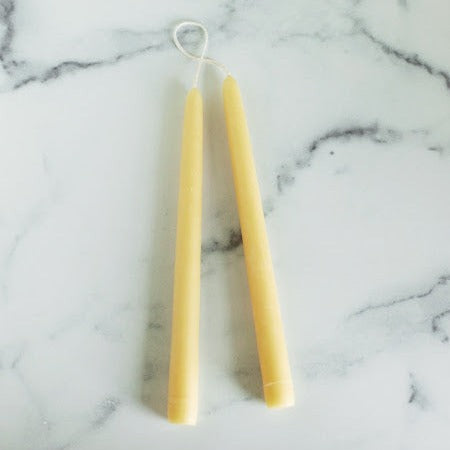 Natural Beeswax 10-Inch Taper Pair