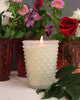 White Flower Hobnail Candle