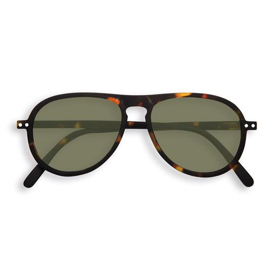 Sunglasses Aviator #I Tortoise Green Lens