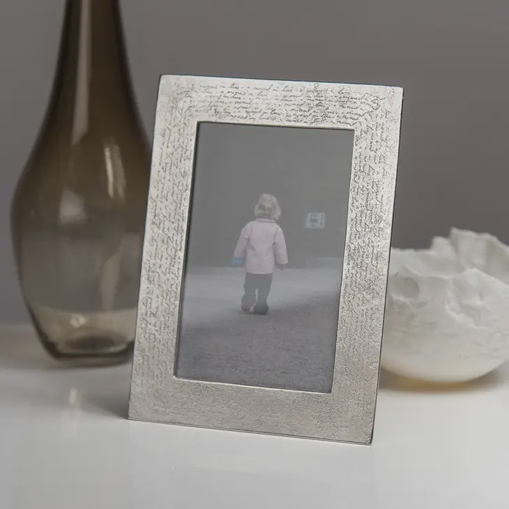 Handwriting Pewter Photo Frame