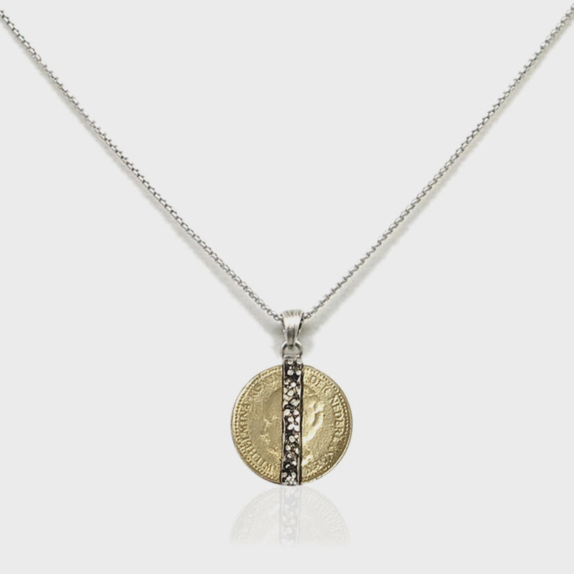 Mini Wilhelmina Coin & Crystal Necklace