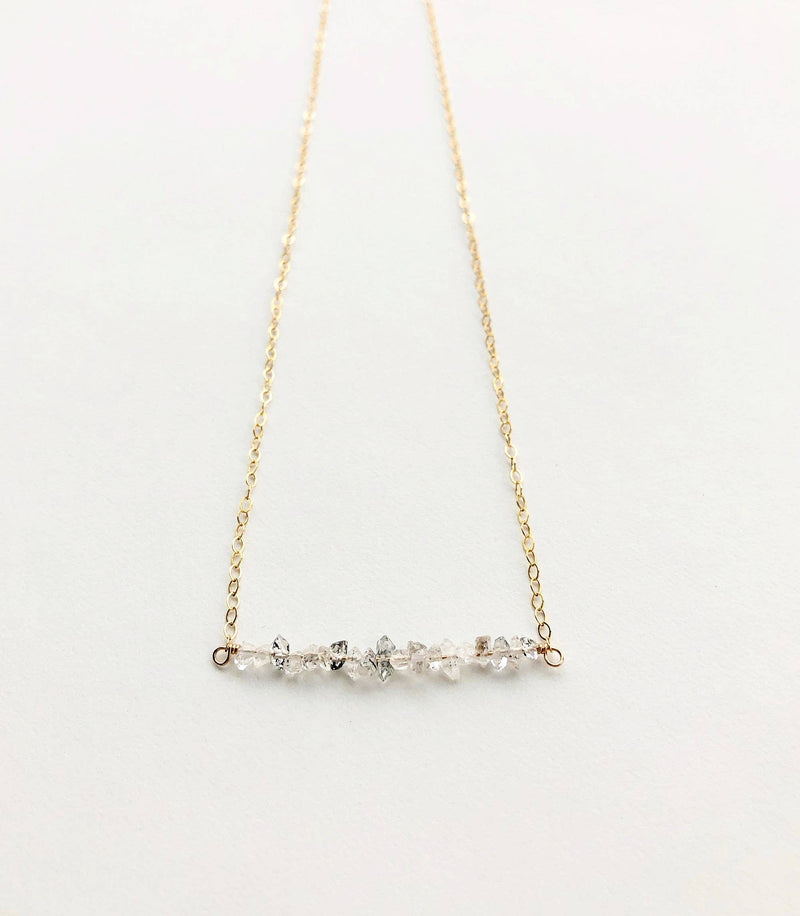 Herkimer Bar Diamond Necklace