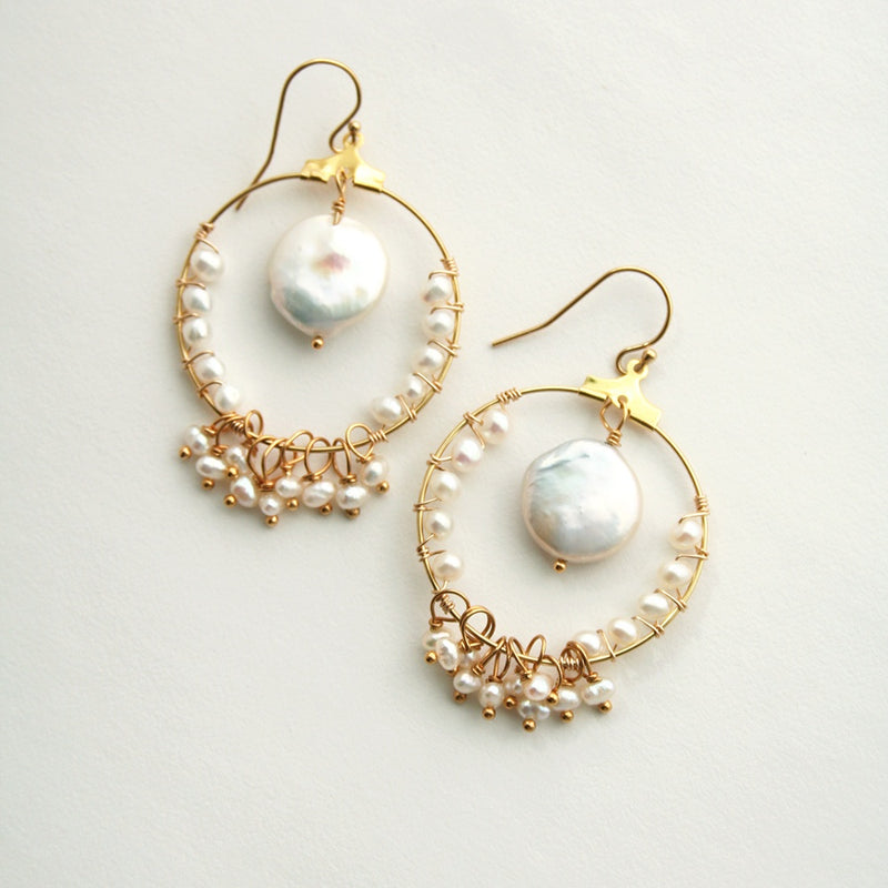 Coin Hoop Earrings