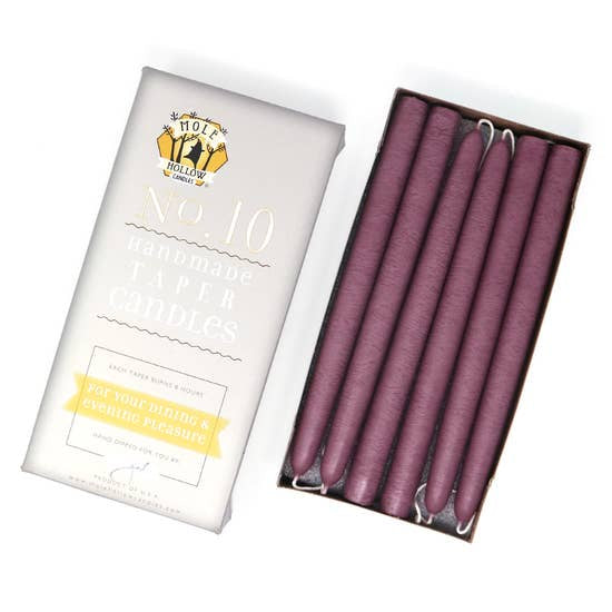 Mauve 10-Inch Taper Pair